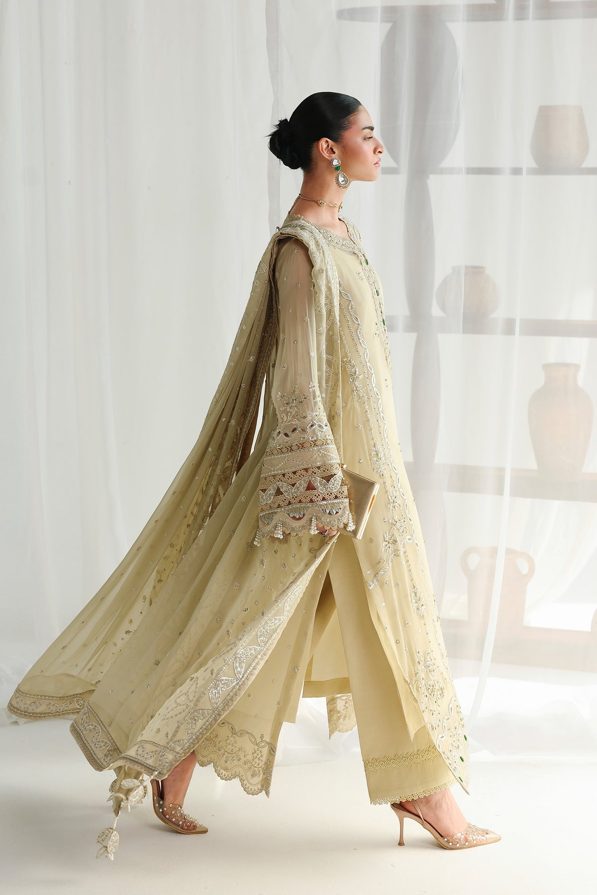 QCC-01 DEENA | Qalamkar | Chiffon Collection 2026