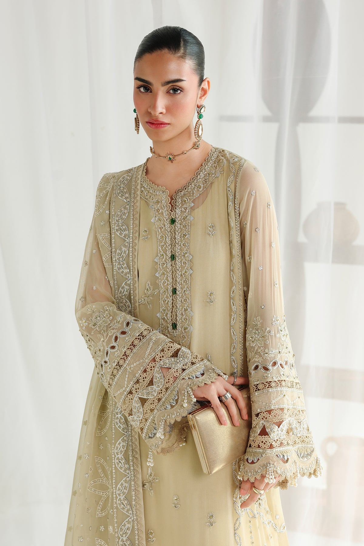 QCC-01 DEENA | Qalamkar | Chiffon Collection 2026