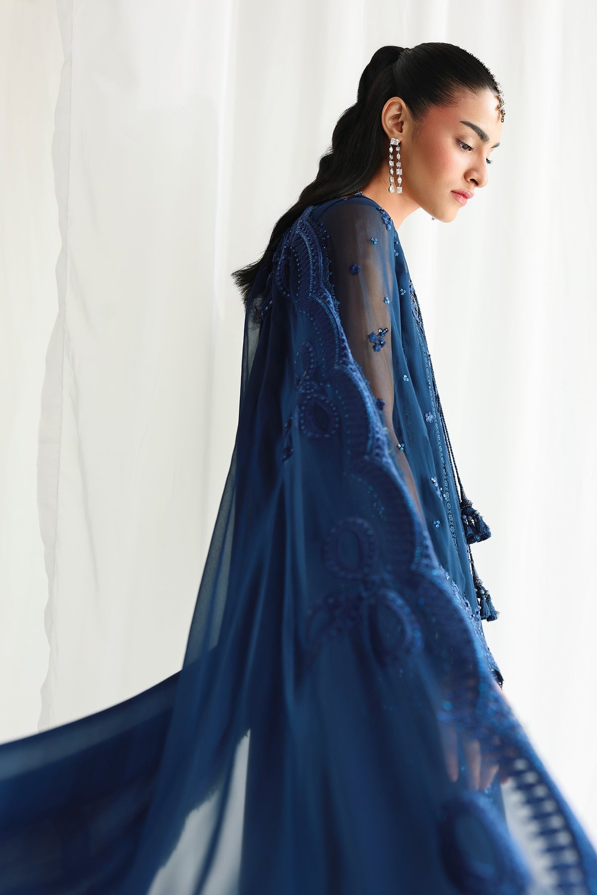 QCC-02 SHIREEN | Qalamkar | Chiffon Collection 2026