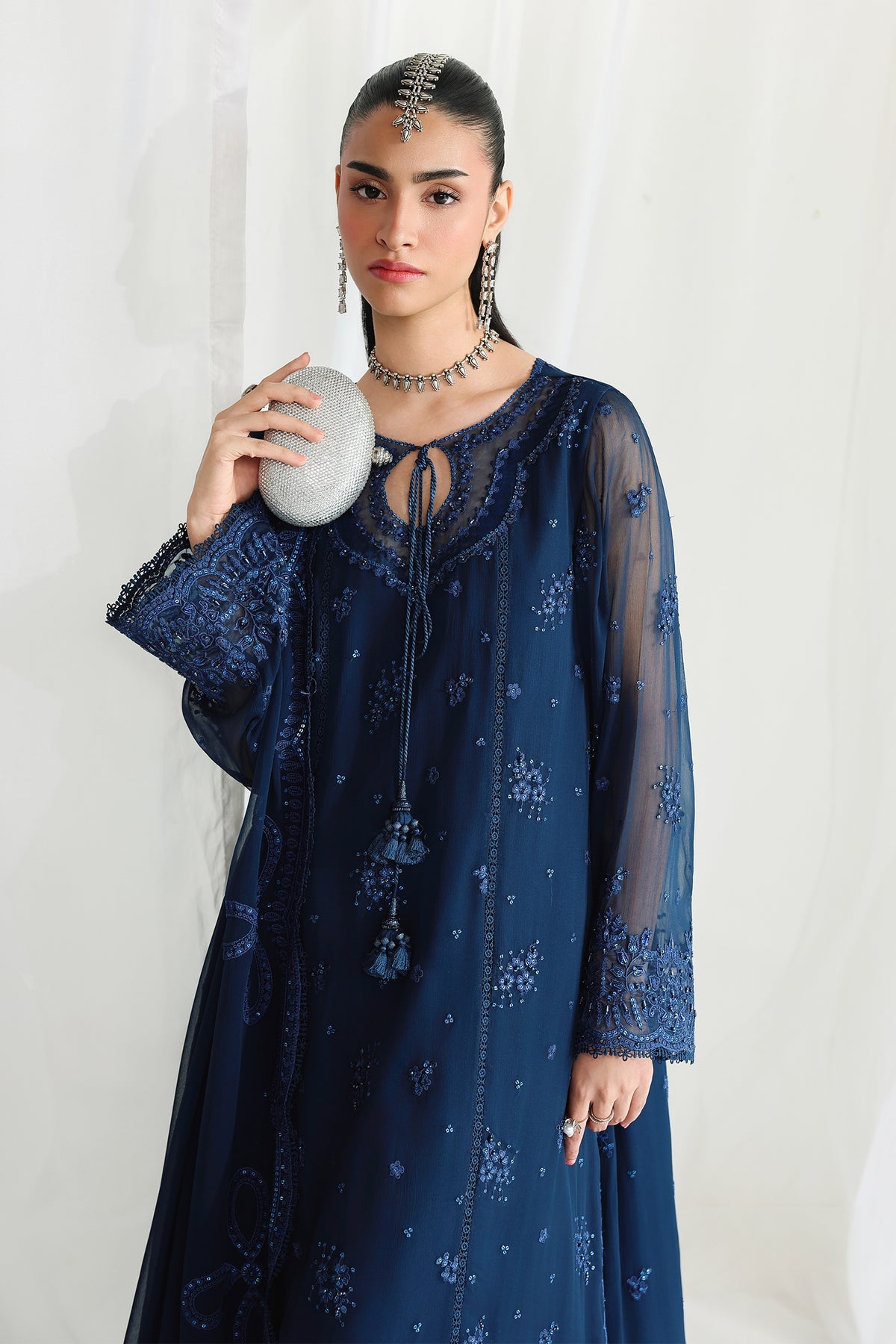 QCC-02 SHIREEN | Qalamkar | Chiffon Collection 2026