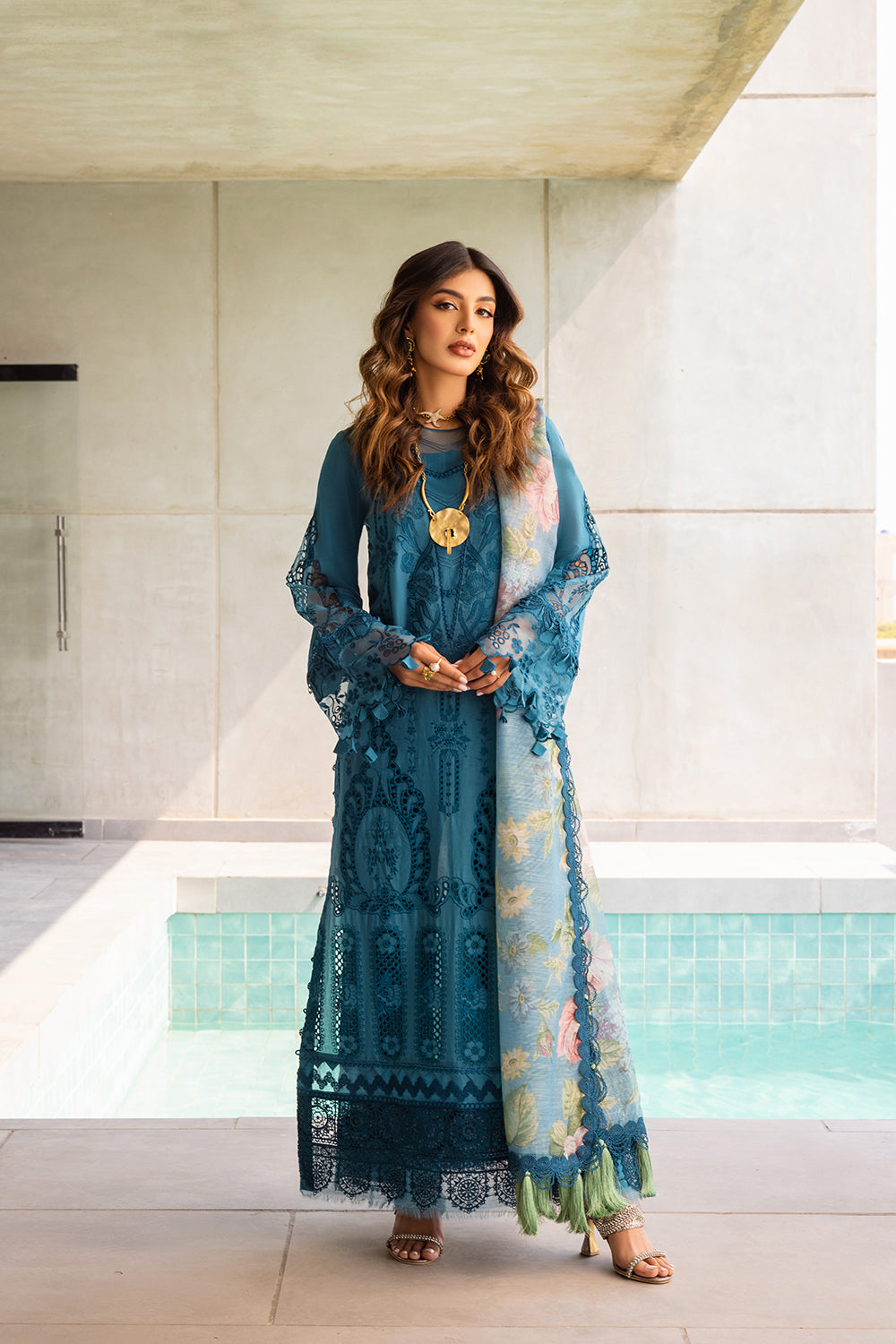 SAPPHIRE - SRLL24-07 | Saira Rizwan | Luxury Lawn 2024