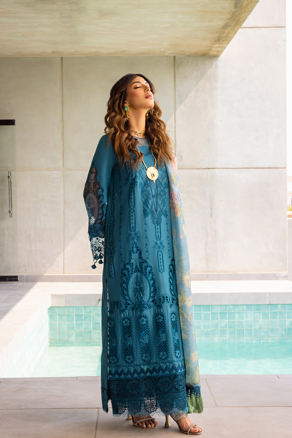 SAPPHIRE - SRLL24-07 | Saira Rizwan | Luxury Lawn 2024