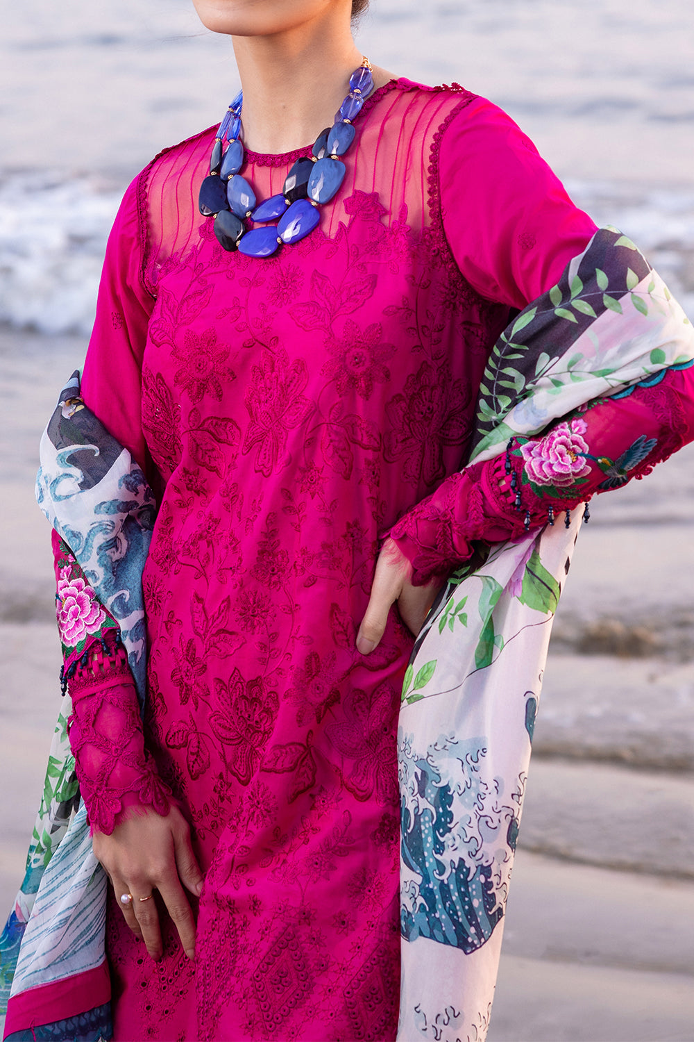 DAMASK - SRLL24-08 | Saira Rizwan | Luxury Lawn 2024