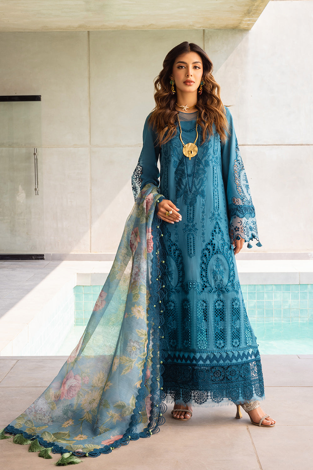 SAPPHIRE - SRLL24-07 | Saira Rizwan | Luxury Lawn 2024