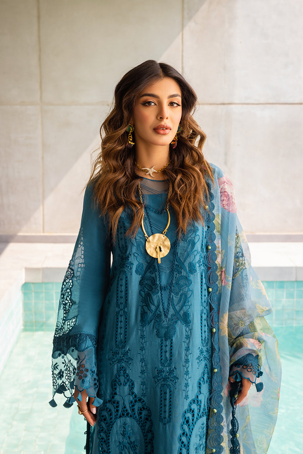 SAPPHIRE - SRLL24-07 | Saira Rizwan | Luxury Lawn 2024