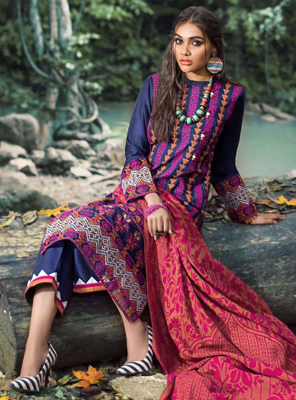 Sienna Sapphire (Zainab Chottani Luxury Shawl Collection)