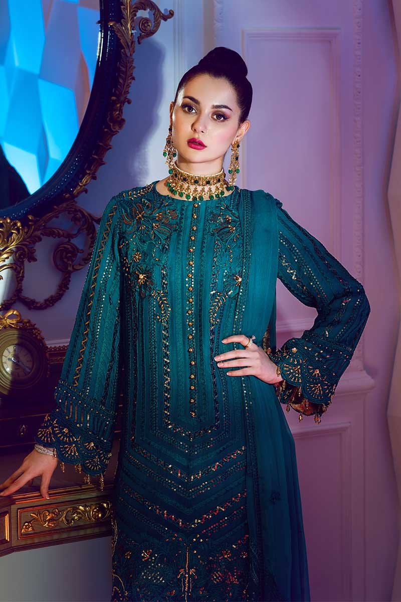 Emerald Guild | Rang Rasiya |  Ritzier Embroidered Chiffon collection 2020