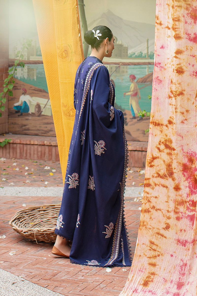 Cashmere Blue | Cross Stitch | Winter Edit | Khaddar & Linen Unstitched Collection 2022
