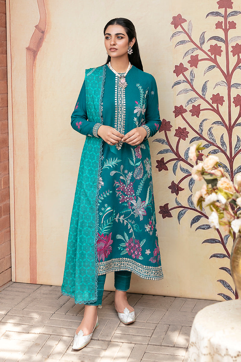 Garland Bloom | Cross Stitch | Winter Edit | Khaddar & Linen Unstitched Collection 2022