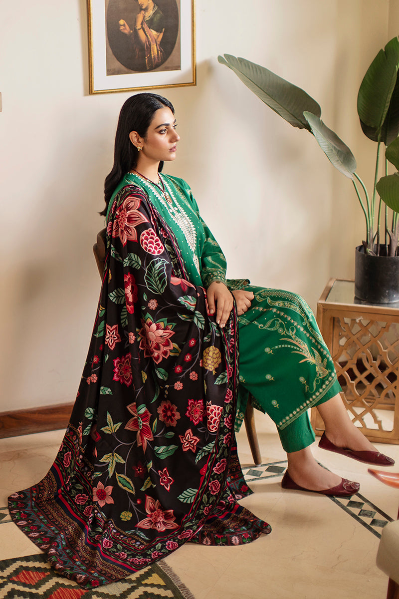 Pacific Pine | Cross Stitch | Winter Edit | Khaddar & Linen Unstitched Collection 2022