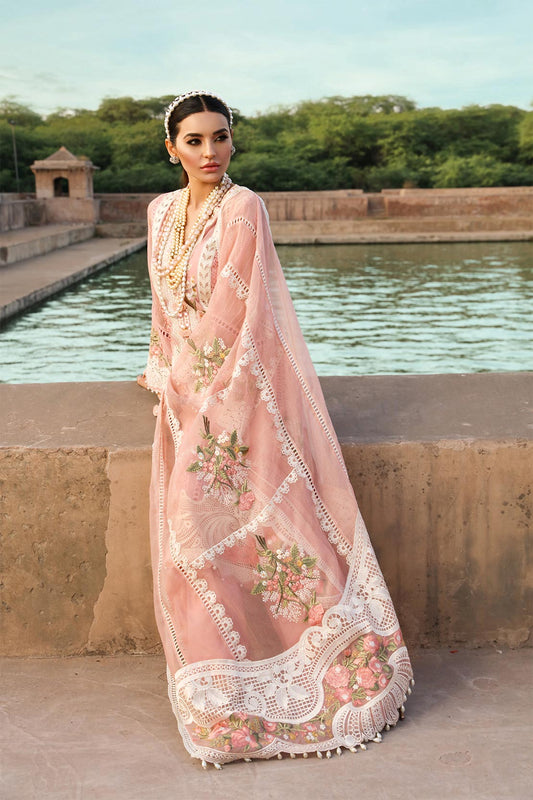 D1-A | Lacey Summer - Rose | Crimson by Saira Shakira | Luxury Lawn Collection
