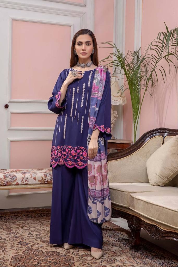 CMW - 04 | Charizma | Unstitched Embroidered Acro Marina With Wool Shawl Collection 2021