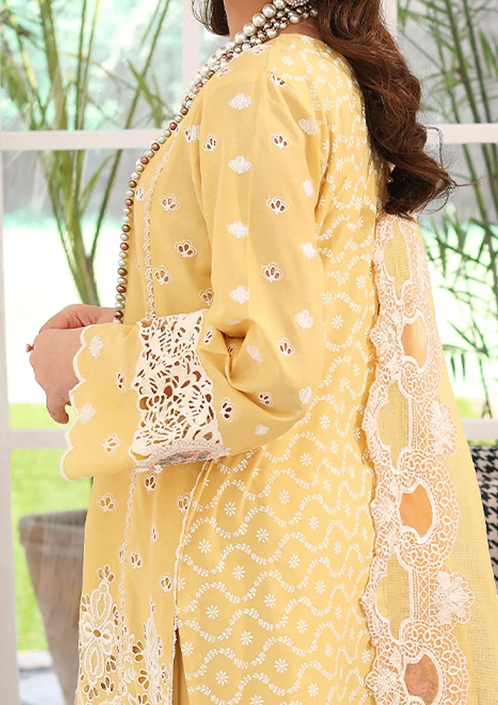 ELC03A - Daffodil | Elaf | Festive Chikankari Collection 2023