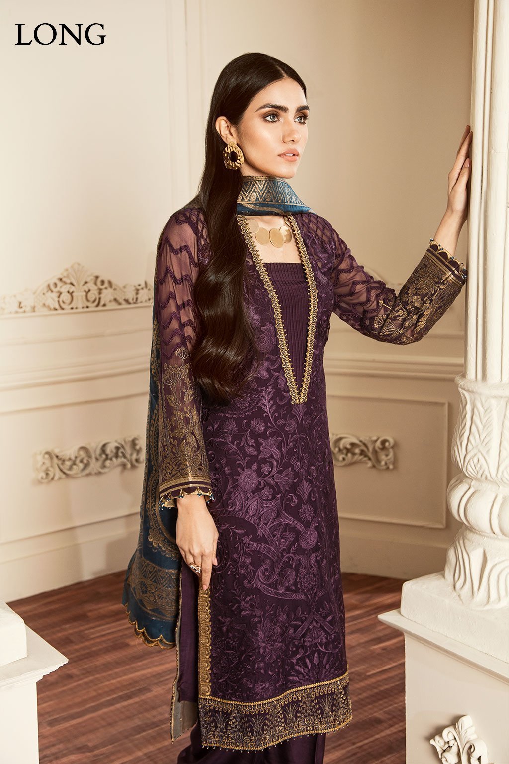 Amethyst (Baroque Chantelle Embroidered Chiffon)