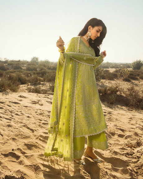 Lara Neon Green | Faiza Saqlain | Lyle Luxury Lawn 2023