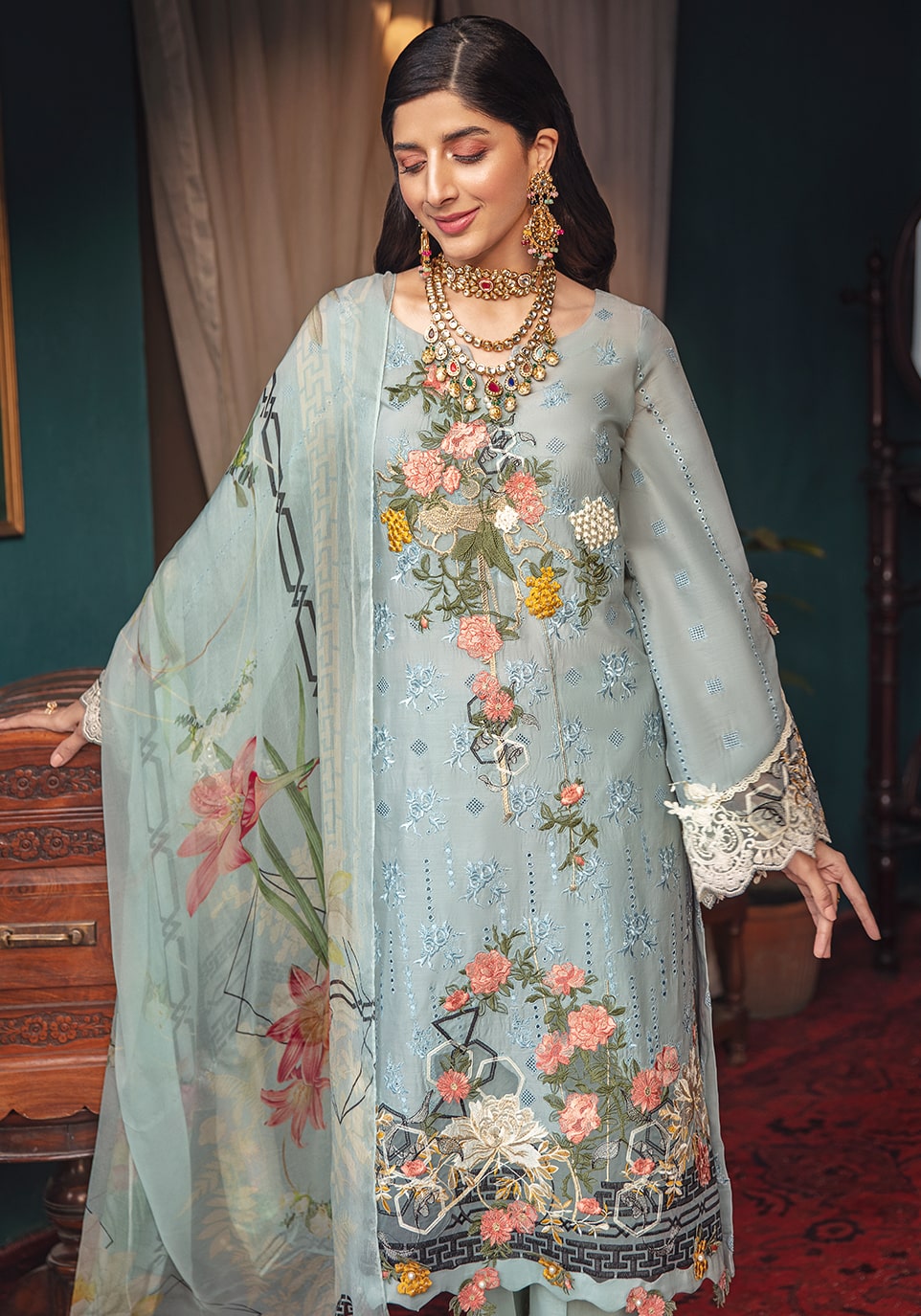 EFC8 - Celeste | Elaf | Festive Chikankari 2022