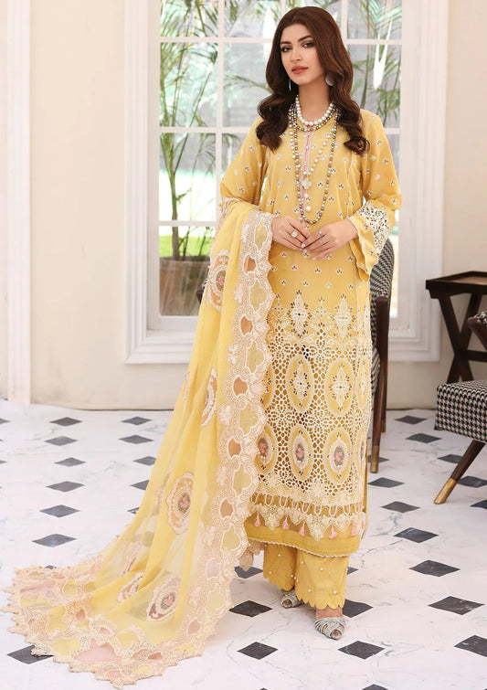 ELC03A - Daffodil | Elaf | Festive Chikankari Collection 2023