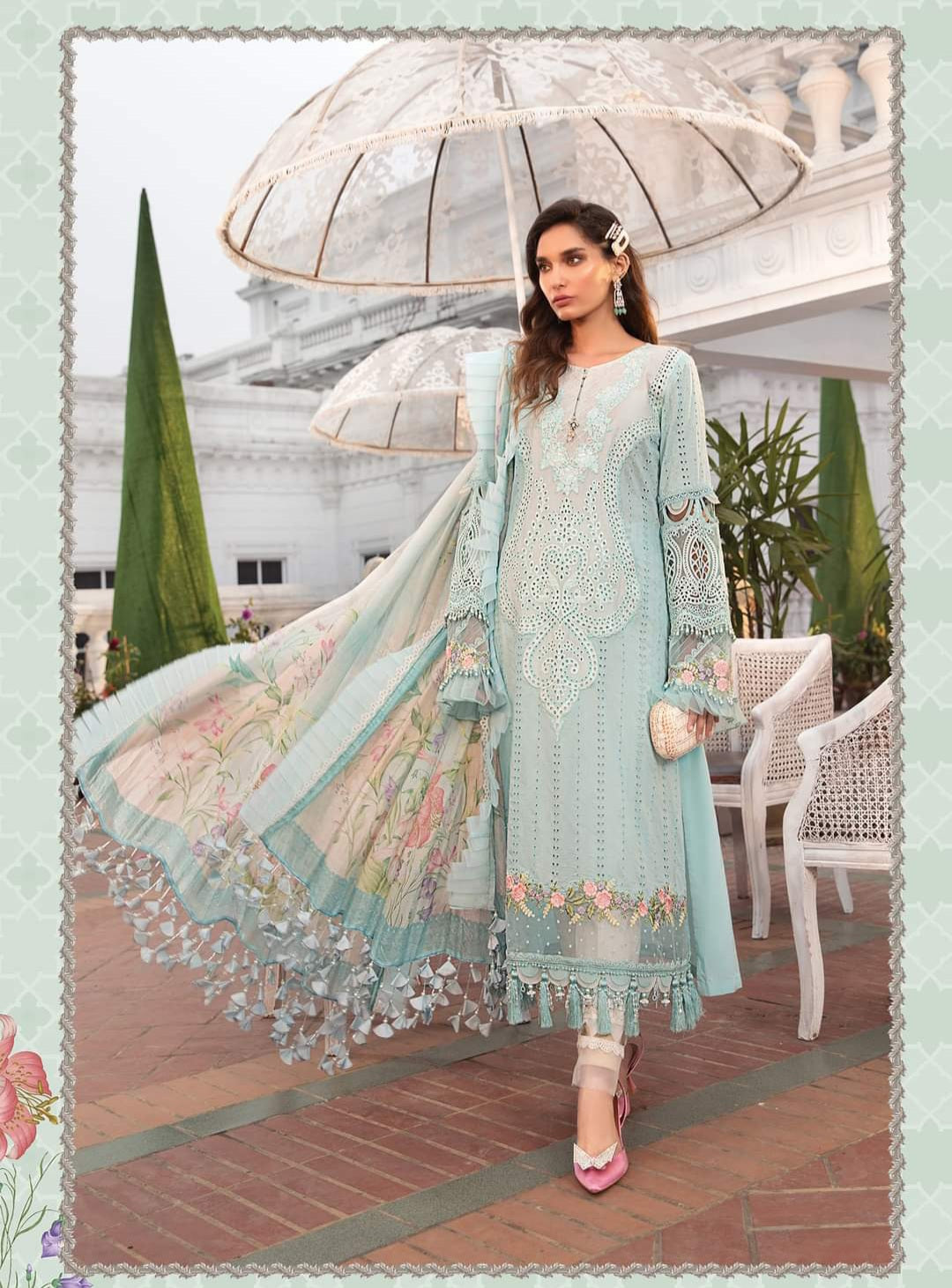 D22-10-B | Maria B | Unstitched Luxury Lawn Collection 2022