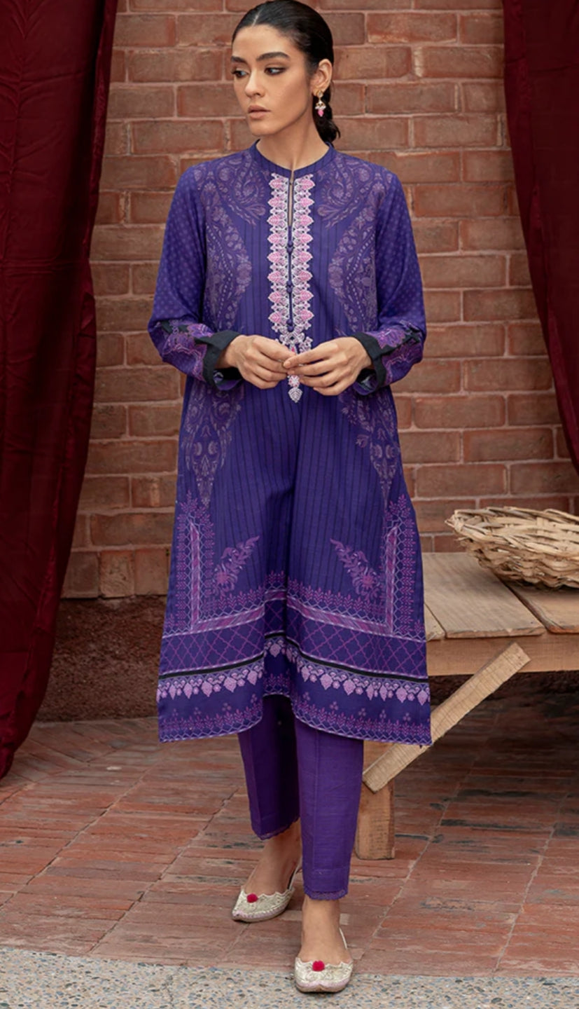 Indigo Glam | Cross Stitch | Winter Edit | Khaddar & Linen Unstitched Collection 2022