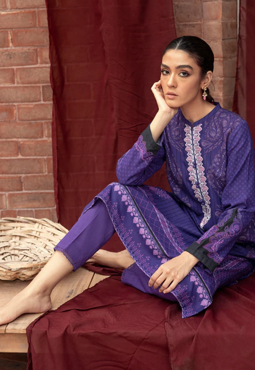 Indigo Glam | Cross Stitch | Winter Edit | Khaddar & Linen Unstitched Collection 2022