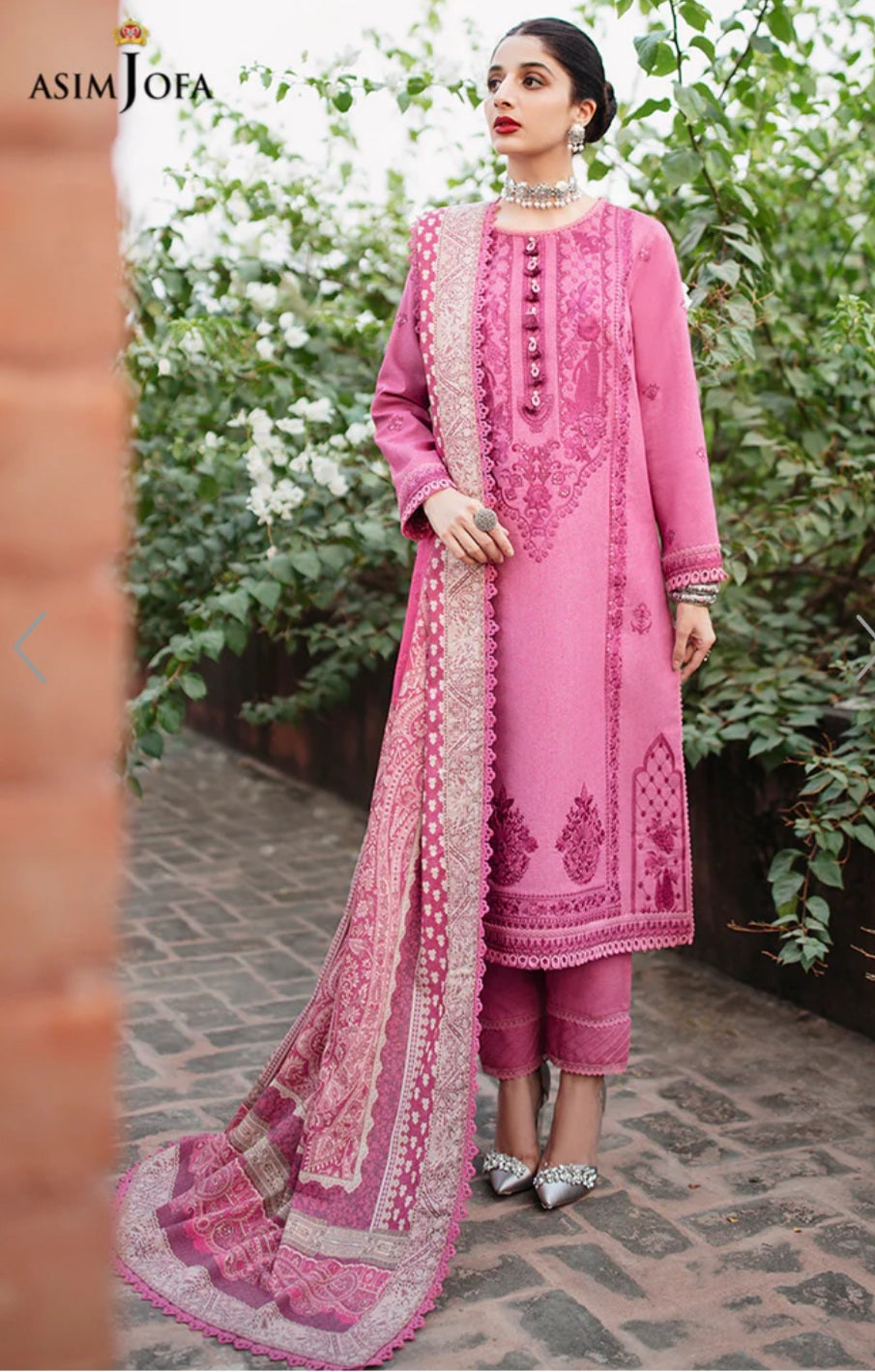 AJW-19 | Asim Jofa | Mawra & Ayeza Edit | Asra Winter Printed Shawl Collection 2022