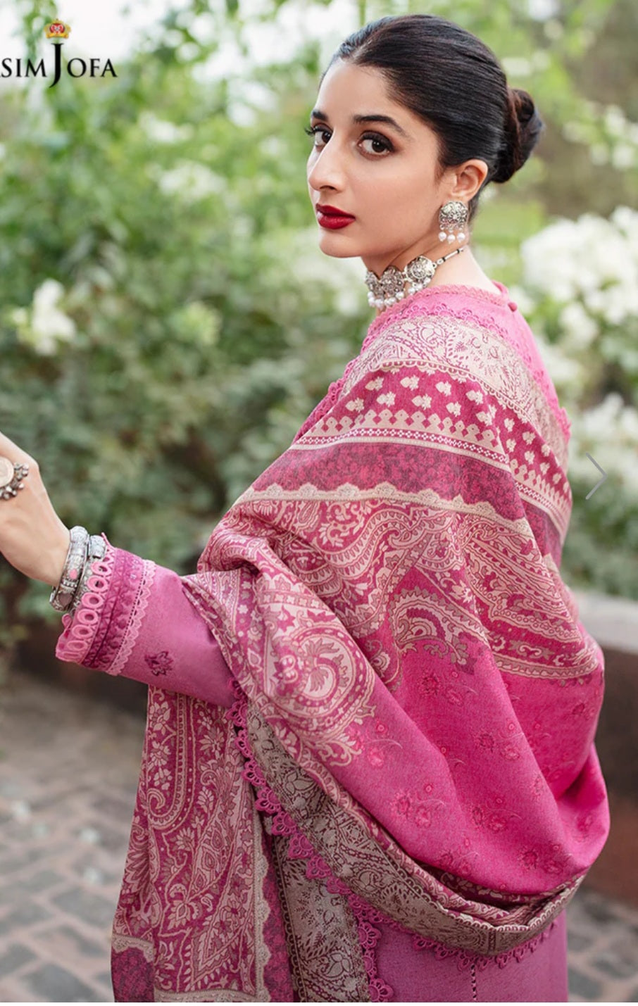 AJW-19 | Asim Jofa | Mawra & Ayeza Edit | Asra Winter Printed Shawl Collection 2022
