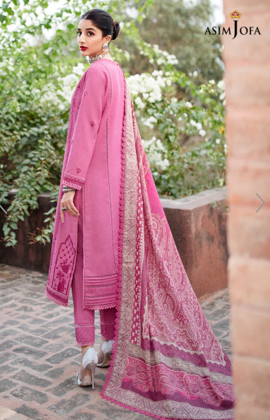 AJW-19 | Asim Jofa | Mawra & Ayeza Edit | Asra Winter Printed Shawl Collection 2022
