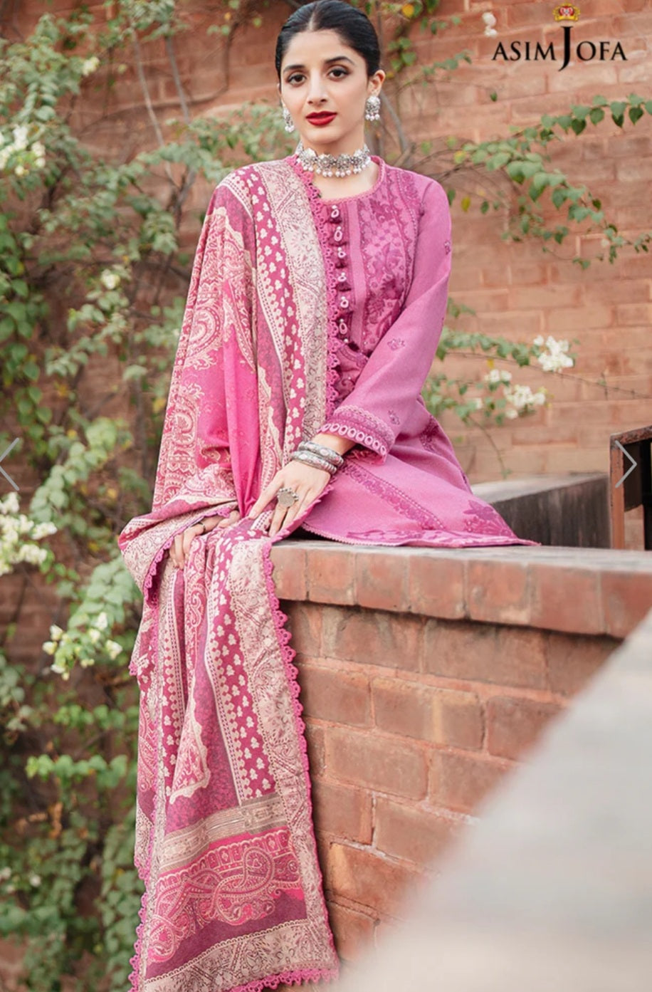 AJW-19 | Asim Jofa | Mawra & Ayeza Edit | Asra Winter Printed Shawl Collection 2022