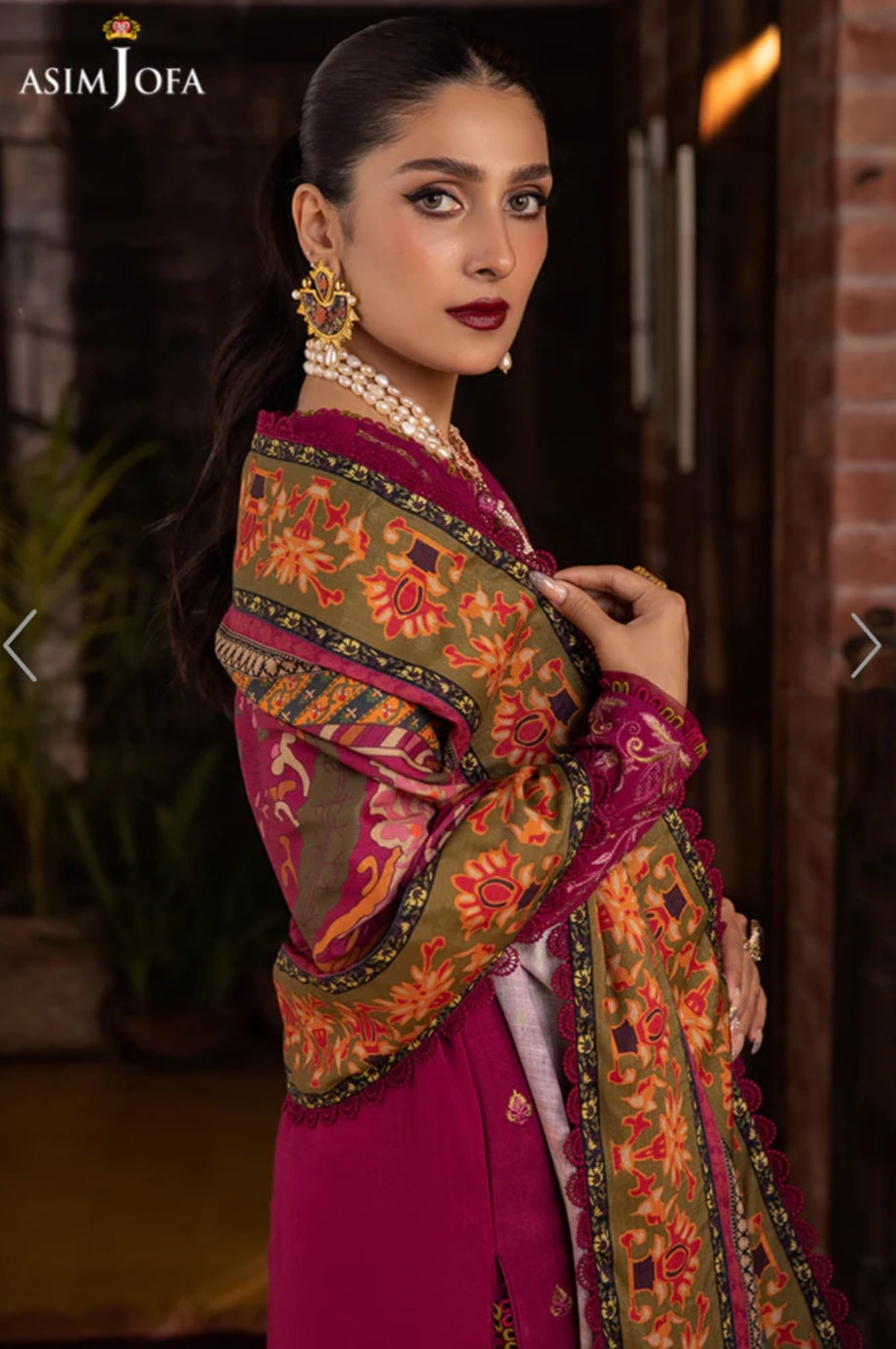 AJW-18 | Asim Jofa | Mawra & Ayeza Edit | Asra Winter Printed Shawl Collection 2022