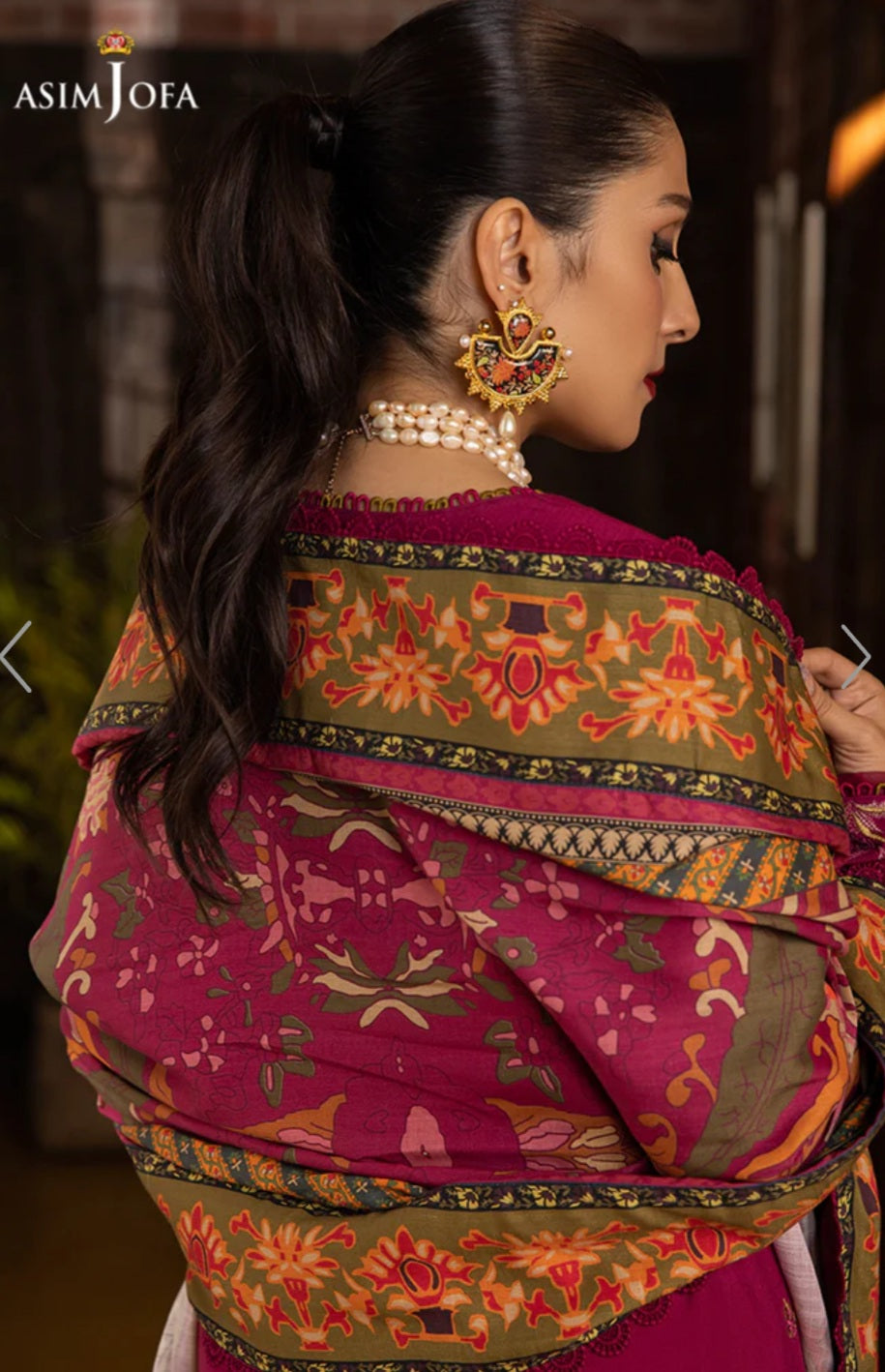 AJW-18 | Asim Jofa | Mawra & Ayeza Edit | Asra Winter Printed Shawl Collection 2022