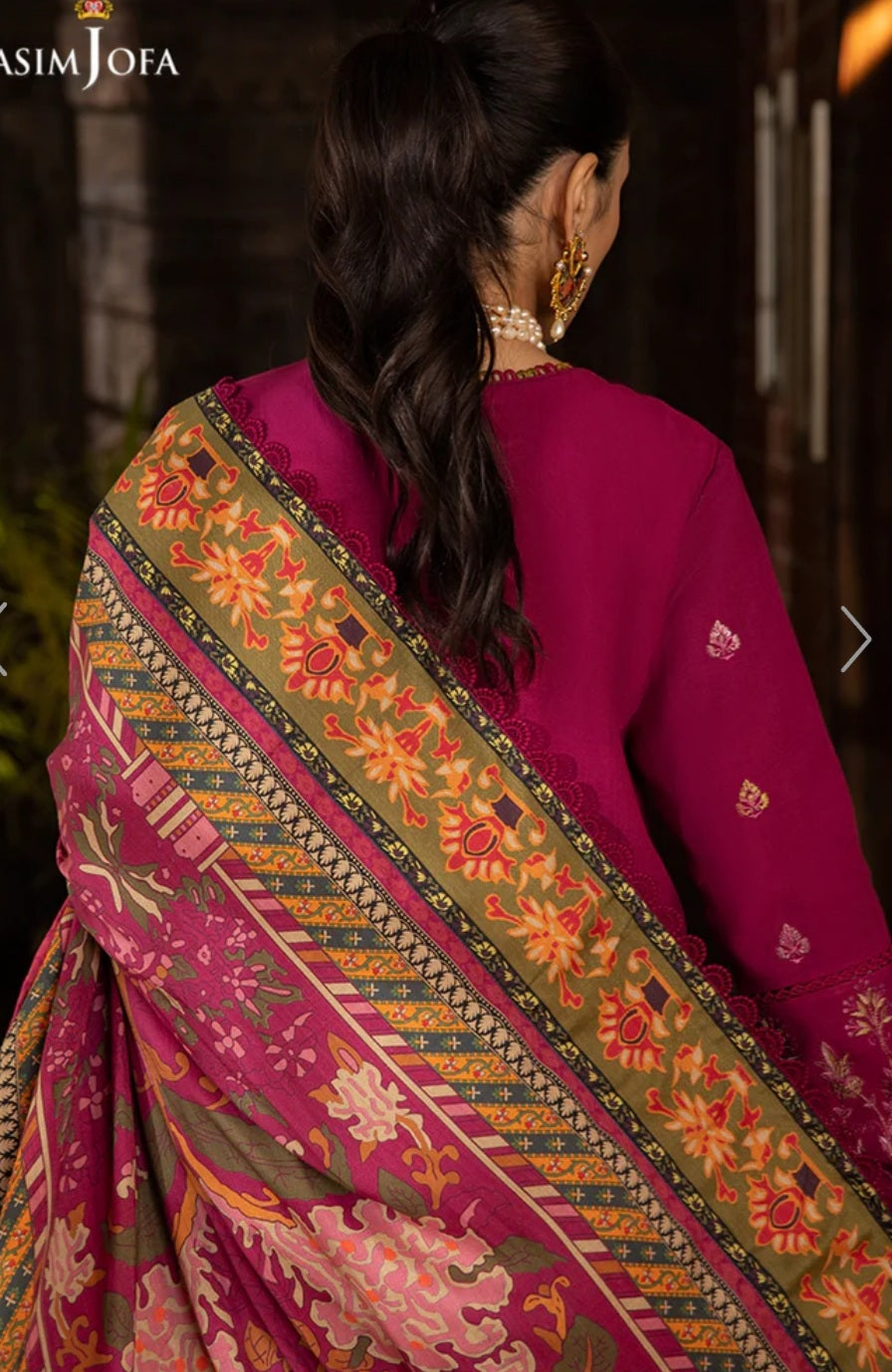 AJW-18 | Asim Jofa | Mawra & Ayeza Edit | Asra Winter Printed Shawl Collection 2022