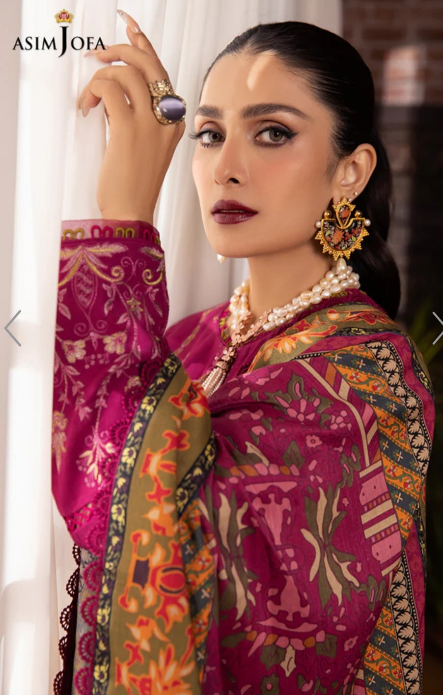 AJW-18 | Asim Jofa | Mawra & Ayeza Edit | Asra Winter Printed Shawl Collection 2022