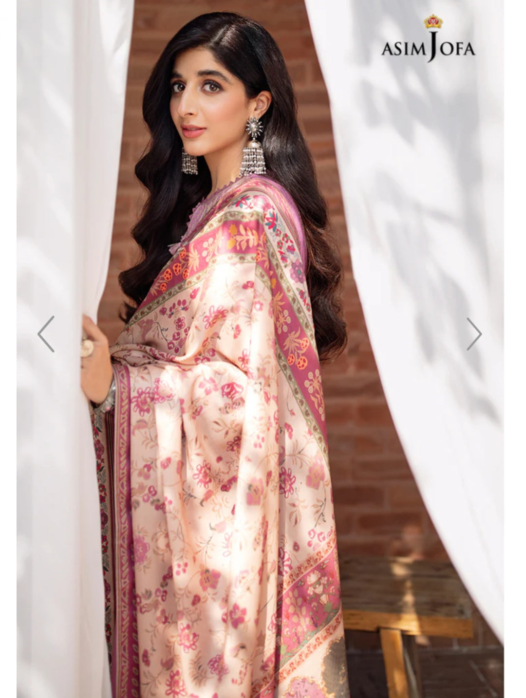 AJW-17 | Asim Jofa | Mawra & Ayeza Edit | Asra Winter Printed Shawl Collection 2022