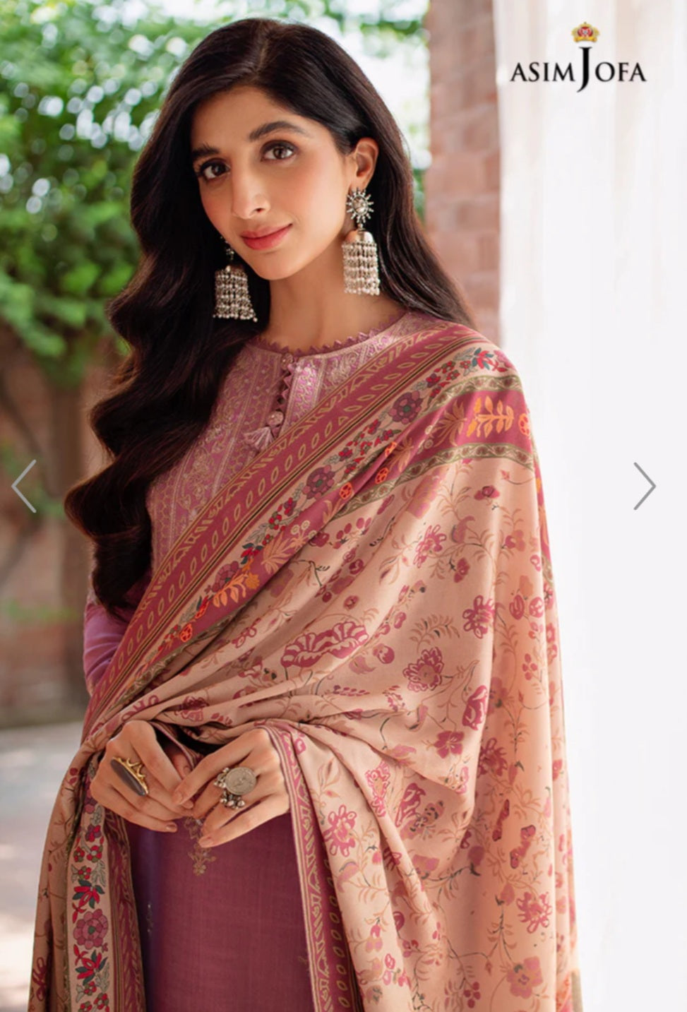 AJW-17 | Asim Jofa | Mawra & Ayeza Edit | Asra Winter Printed Shawl Collection 2022
