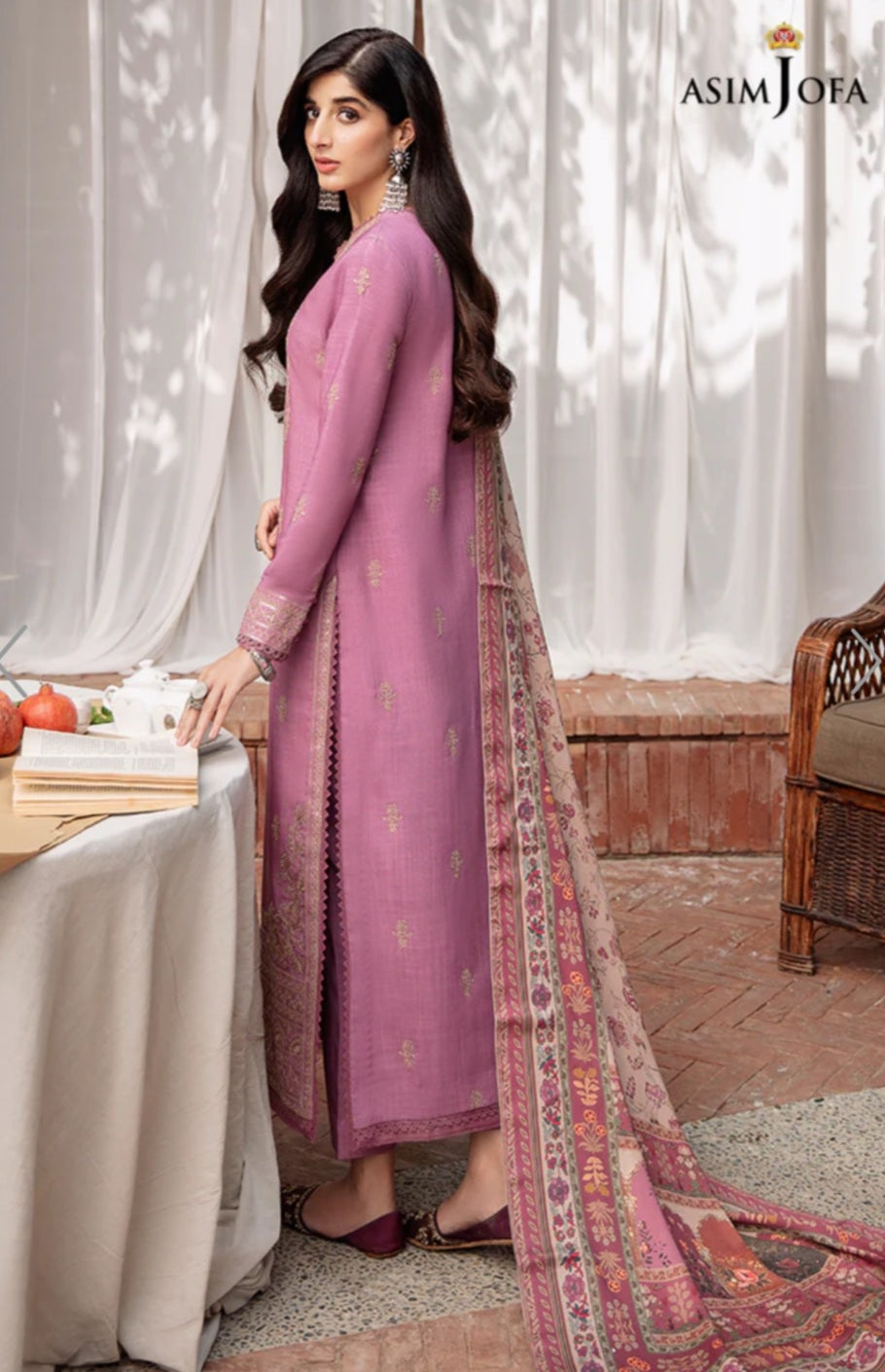 AJW-17 | Asim Jofa | Mawra & Ayeza Edit | Asra Winter Printed Shawl Collection 2022