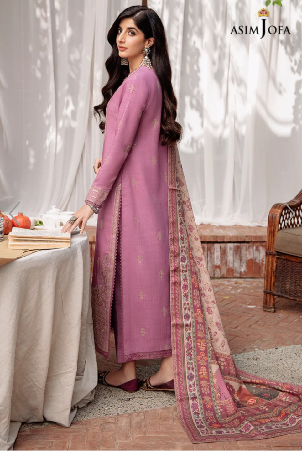 AJW-17 | Asim Jofa | Mawra & Ayeza Edit | Asra Winter Printed Shawl Collection 2022