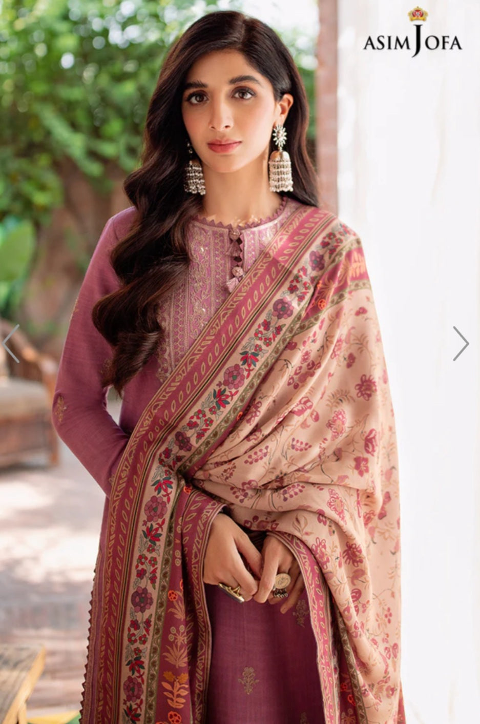 AJW-17 | Asim Jofa | Mawra & Ayeza Edit | Asra Winter Printed Shawl Collection 2022