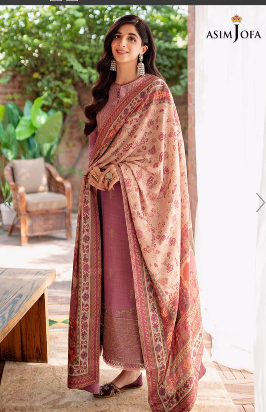 AJW-17 | Asim Jofa | Mawra & Ayeza Edit | Asra Winter Printed Shawl Collection 2022