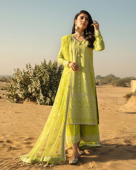 Lara Neon Green | Faiza Saqlain | Lyle Luxury Lawn 2023