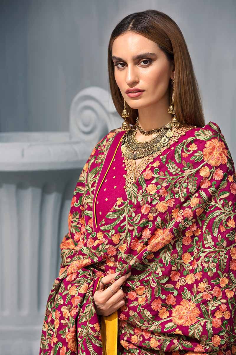 Pink 3Pc APE-10 [GulAhmed Poshak-e-Chinar Embroidered Shawl Collection]
