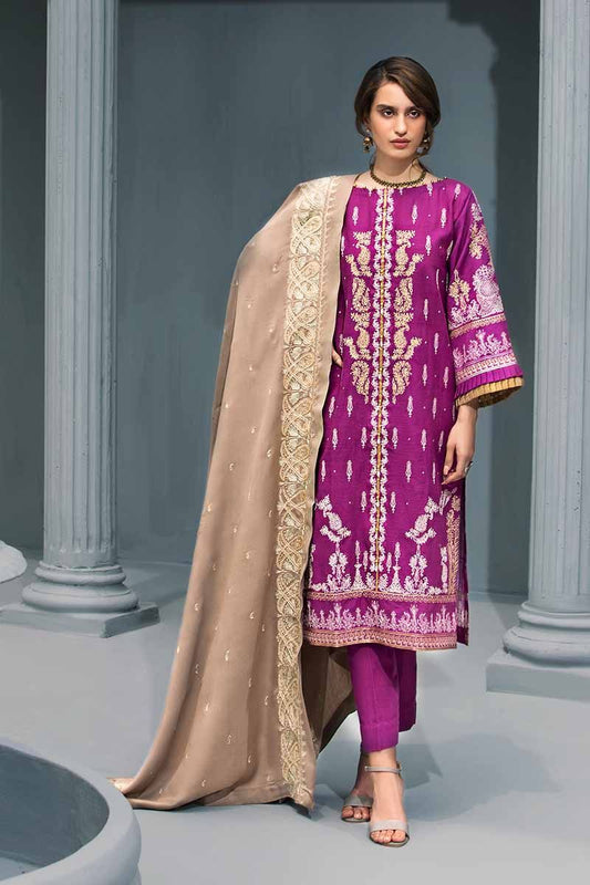 Purple 3Pc APE-06 [GulAhmed Poshak-e-Chinar Embroidered Shawl Collection]