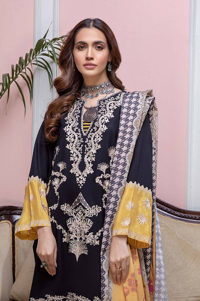CMW - 01 | Charizma | Unstitched Embroidered Acro Marina With Wool Shawl Collection 2021