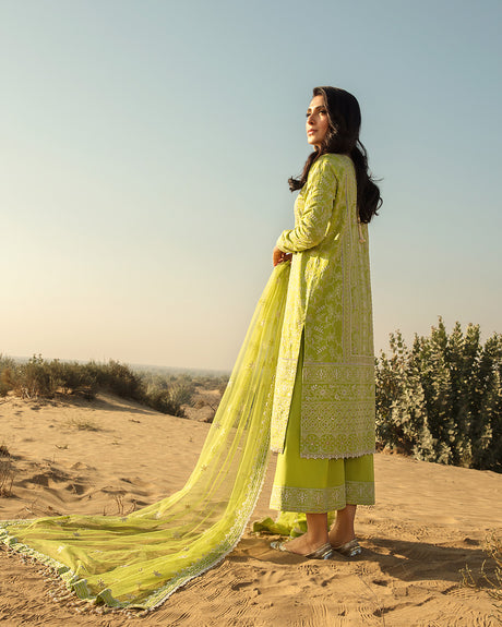 Lara Neon Green | Faiza Saqlain | Lyle Luxury Lawn 2023