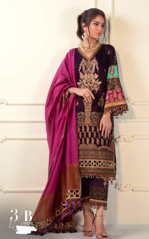 B201-003B-CU | Sana Safinaz | Karnool Block Print Collection'20