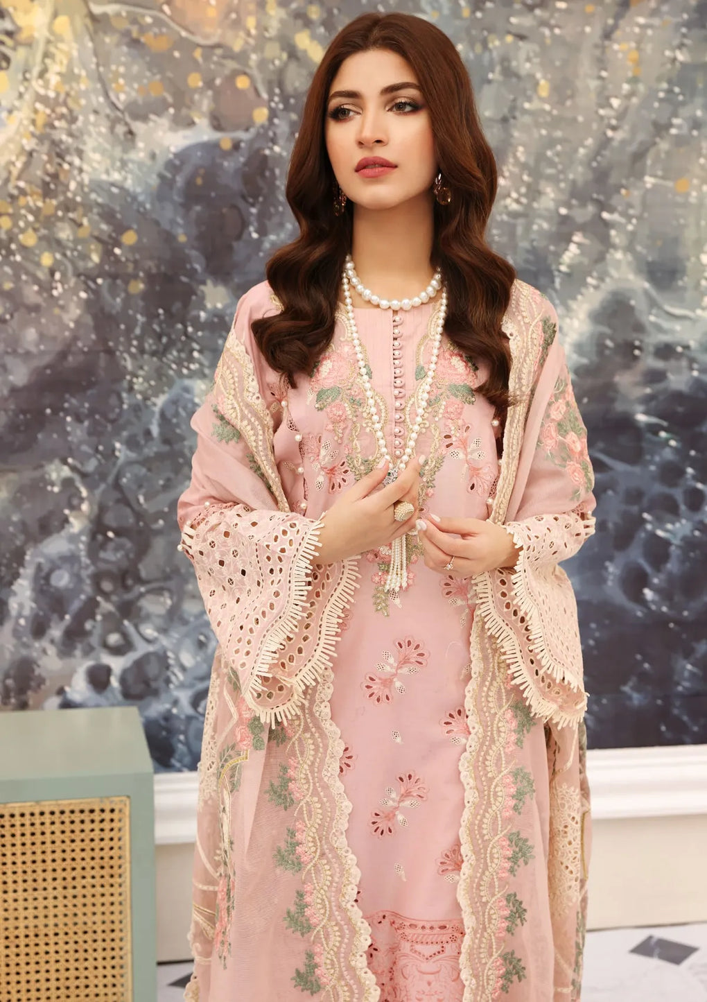 ELC06 - Flamingo | Elaf | Festive Chikankari Collection 2023