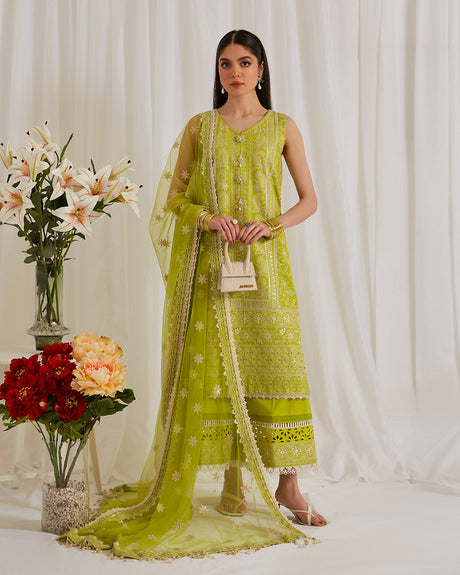 Lara Neon Green | Faiza Saqlain | Lyle Luxury Lawn 2023