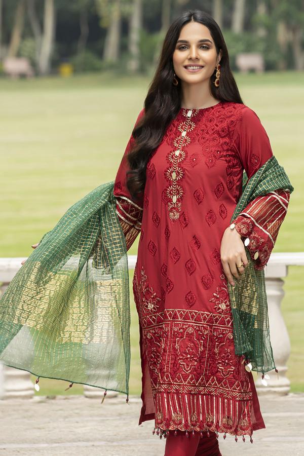 2588-Garnet | Motifz | Unstitched | Embroidered Eid Premium Lawn 20