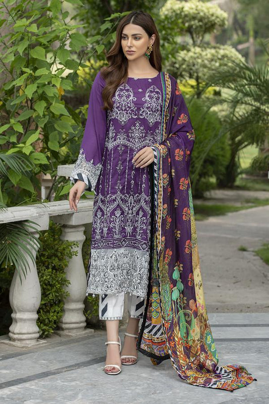 2591-Deep-Lilac | Motifz | Unstitched | Embroidered Eid Premium Lawn 20