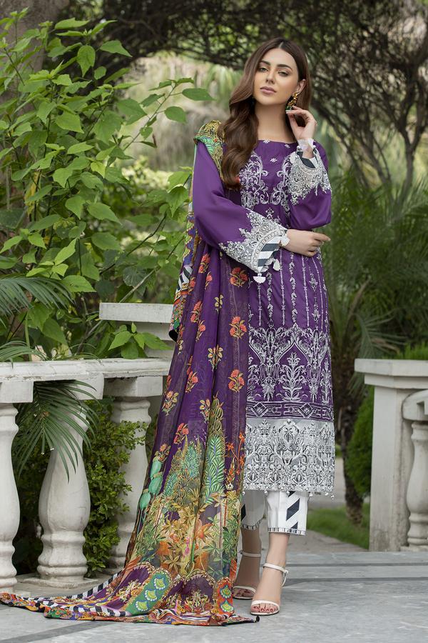 2591-Deep-Lilac | Motifz | Unstitched | Embroidered Eid Premium Lawn 20