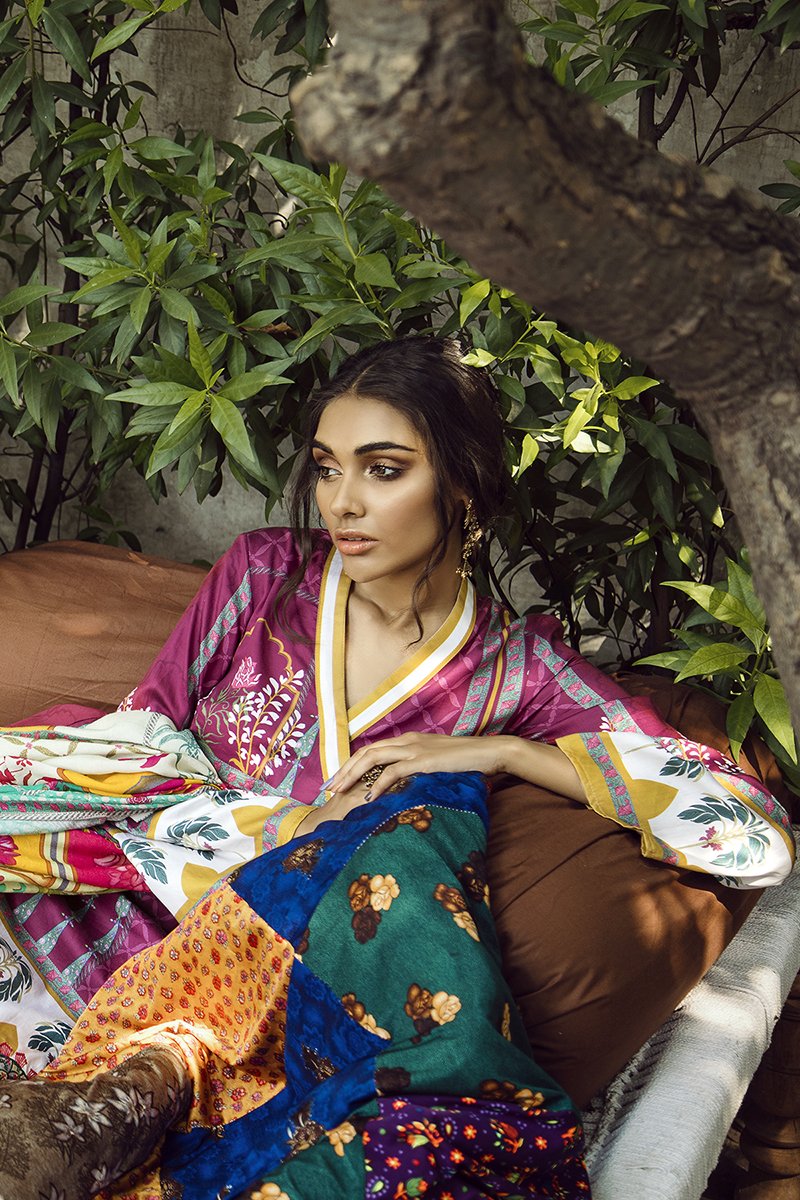 PERSIAN SAGE (CROSS STITCH - AANGAN COTTON SATIN'19)